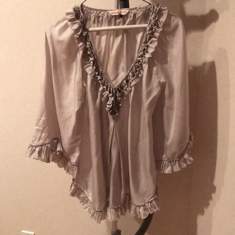Rebecca Taylor lavender silk blouse size 8